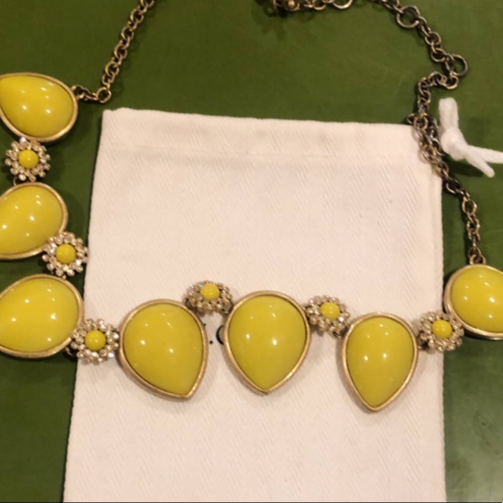 J Crew Factory Yellow Green Stone Necklace - Picture 2 of 2